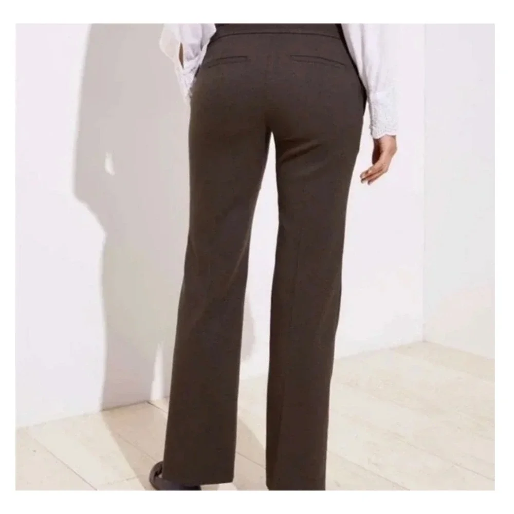Loft Marisa Trouser Pant in Winter Olive Green Straight Leg NWT Women's size 4